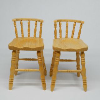 Vintage Bar Stool Kitchen Chairs - Dollhouse Miniature 1:12