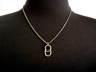 Christian Dior Necklace Choker " Cd " Simple Logo Rare