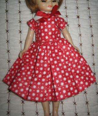 Cute Red White Dress For Vintage Betsy Mccall Doll Small