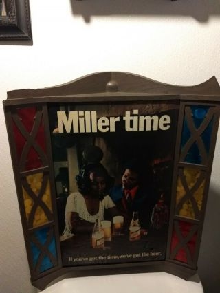 Rare Vintage Miller High Life Beer Sign Black Americana 70 