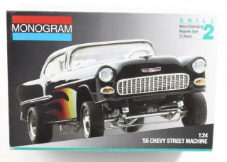 1955 ’55 Chevy Street Machine Monogram 1:24 Model Kit 2211 Complete,  Opened