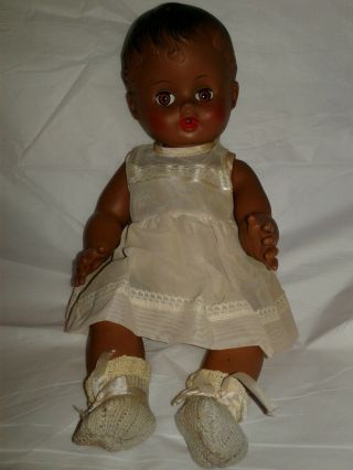 Vintage Eugene Aa African American Baby Doll Sleep Brown Eyes Dress Is Flawed