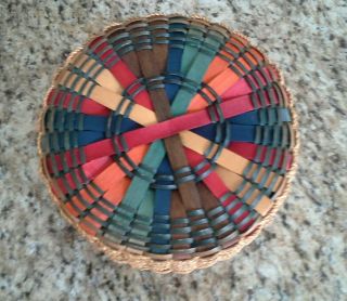 Vintage Passamaquoddy Native American Sweetgrass Splint Ash Basket Maine