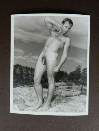 Vintage Male Nude Print,  Natural Pose Outdoors,  Gay Interest