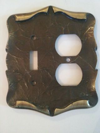 Vintage Amerock Carriage House Antique Brass Combo Switch Plate Outlet Cover