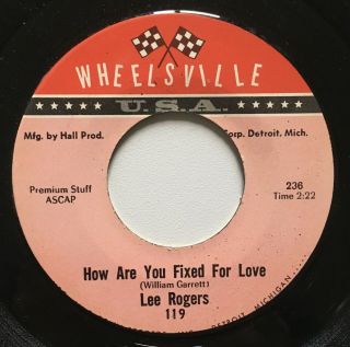 Lee Rogers Rare How Are You Fixed For Love Northern Soul 45 Listen