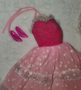 Vintage Barbie 1986 Pink Dream Glow Dress Shawl Shoes 2