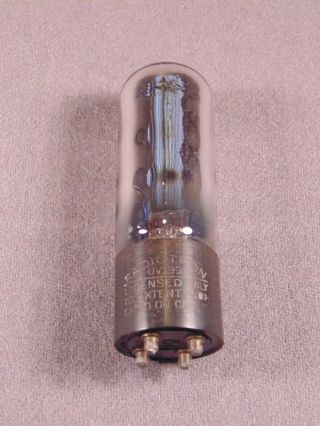 1 Uv - 199 Radiotron Engraved Base 99 Type Antique Radio Amplifier Vacuum Tube