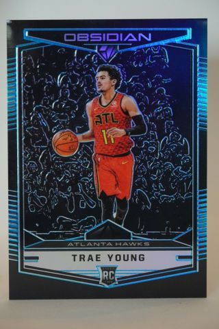2018 - 19 Panini Chronicles Obsidian Trae Young Blue Rc 10/99 Rare Ssp