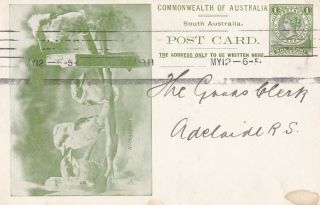 Vintage Postcard Rare South Australian Commonwealth " Kookaburra Green T 1900s