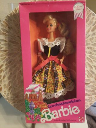 Czechoslovakian Barbie Doll From Dolls Of The World Nrfb 1990 Mattel