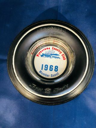 Rare Vintage 1968 Firestone Country Club Tire Ashtray Golf Member Guest