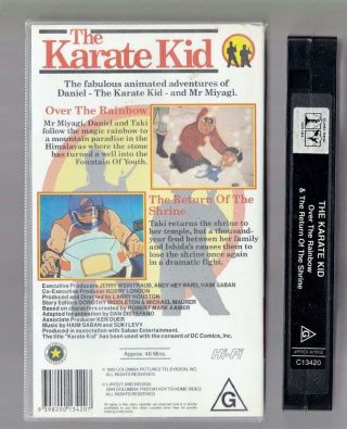 The Karate Kid: Animated Adventures - VHS Tape.  1994,  RARE 2