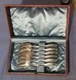 Vintage Set Of 6 Towle Sterling Silver Demitasse Spoons In Presentation Case