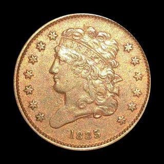 1835 Classic Head Half Cent - Unc - Gorgeous Early Copper - Rare