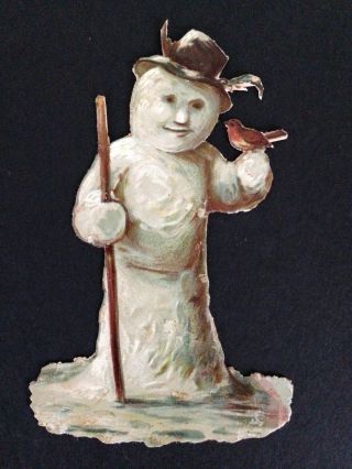 Antique Victorian Scrap Snowman