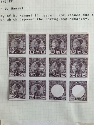 2 1910 Rare São Tomé E Principe Portuguese Colonial Stamp Sheets Composite Essay 2