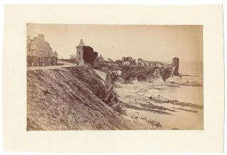 St Andrews Fife,  View Of The Castle - Antique Albumen Photograph C1890 By Gww