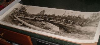 Wwi Panoramic Photo Camp Wadsworth Sc Pioneer Officers Building Bridge 1918 Rare