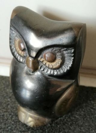 Rare Little Vintage Brass/metal Dec Owl Figurine/statue.  H - 6.  5xp - 13cm.  Gorgeous