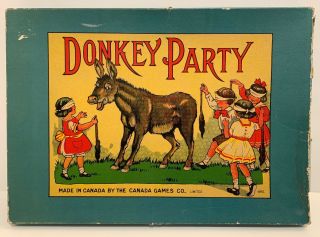 Vintage 1960’s Donkey Party “pin The Tail” Cloth Canada Games Rare