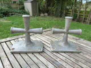 Vintage Cast Metal Gothic Church Style Gate Pillar Tops?horse Boat Ties.