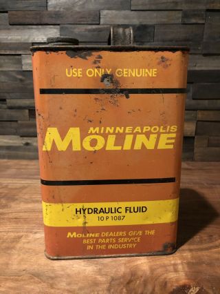 Rare Minneapolis Moline Hydraulic Fluid One Gallon Oil Can Tractor Can