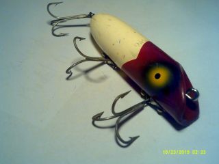 Vintage South Bend Bass Oreno 3 3/4 " Red/white Wood Lure