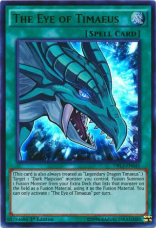Yugioh The Eye Of Timaeus Ultra Rare Drl3 1st Edition Near