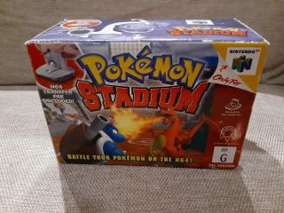 Rare Pokemon Stadium (nintendo 64 Game 2000) Big Box With Transfer Pak N64 Pal