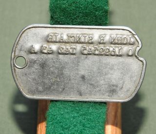 US Army AAF WW2 15TH AF 456TH BOMB GROUP OFFICER ID ' D NOTCHED DOG TAG EXC RARE 2