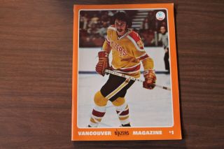 Vancouver Blazers Wha Hockey Program - - March 1975 Vs Baltimore Blades (rare)