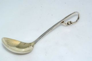 Vintage Mid Century Danish Style Sterling Silver Serving Ladle Spoon