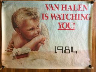 Van Halen Is Watching You 1984 Mega Rare Vintage Promo Poster 1983