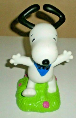 Very Rare Peanuts Snoopy Met Life Advertising Bank With Plug / Vinyl Plastic