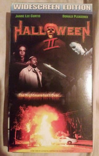 Halloween Ii 2 (vhs,  1981,  Widescreen) Donald Pleasance Horror - Rare Cover Art