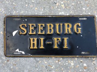Rare 1950’s Seeburg Hi - Fi Jukebox Operator Advertising License Plate Look Wow