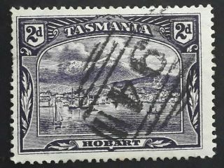 Rare Undated Tasmania Australia 2d Purple Pictorial Stamp Numeral Cd 94 - Swansea