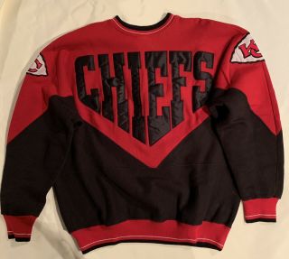 Vintage 90s Legends Athletic Usa Kansas City Chiefs Crewneck Sweatshirt L Rare