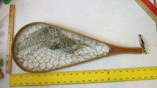 Vintage Pepco (rare) Wood Trout Fish Landing Net Fly Fishing Net 22.  5 " L X 8.  5 " W