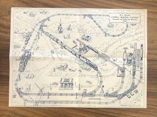 Ideal Lionel Layout 1947 Map - Rare - Vintage Train Railroad