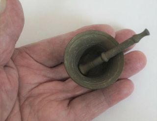 Antique Brass Mini Tiny Mortar And Pestle