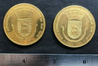 Puerto Rico 1971 Snpr 450 Aniversario Ciudad San Juan,  Brass Gold Plated,  Rare
