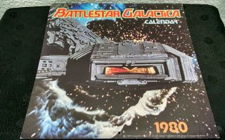 Vintage Battlestar Galactica Calendar Full Color Poster Rare Tv 1980 Collectible