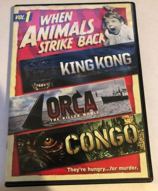 When Animals Strike Back Vol.  1 Dvd Rare Orca The Killer Whale Congo King Kong