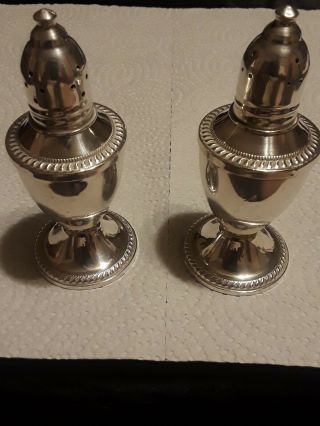 Duchin Creation Weighted Sterling Silver Salt & Pepper Shakers Glass Lined