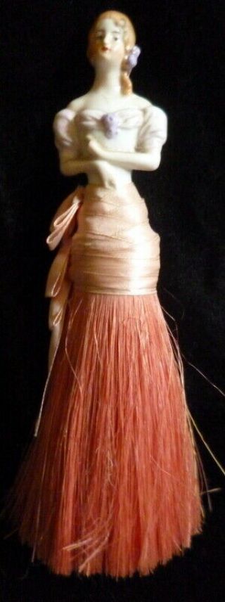 Vintage 1920s 8 " Porcelain Half Doll Clothing Brush