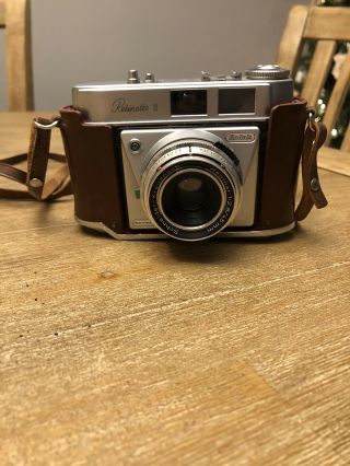Vintage Kodak Retinette Ii Camera With Hard Leather Carrying Case