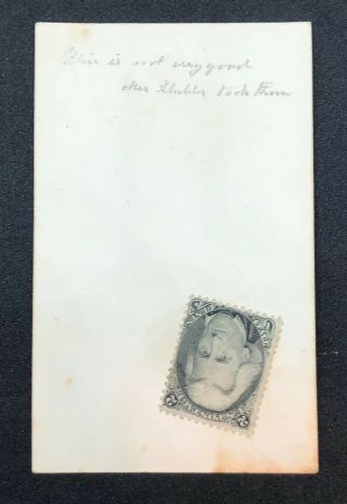 Antique Photograph CdV Hidden Mother & Baby Jefferson 2 Cent US Postage Stamp 3