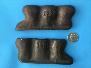 Rare Antique Toy Boot Mold Cast Iron Lead 137 Two Piece 3 Cavity Diy Euc